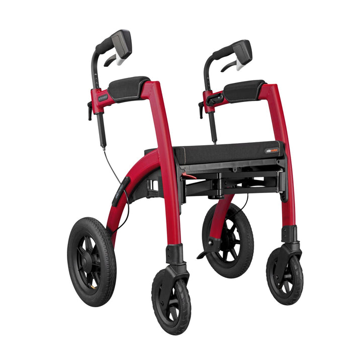 Ruby Red Rollz Performance 2-in-1 Walker Wheelchair on a white background
