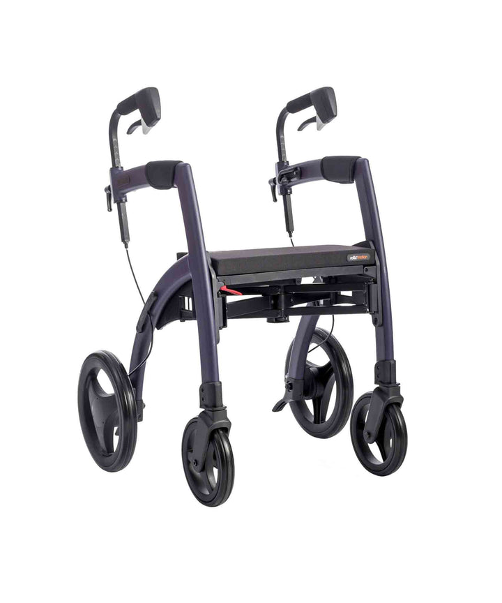 A purple Rollz Motion rollator on a white background