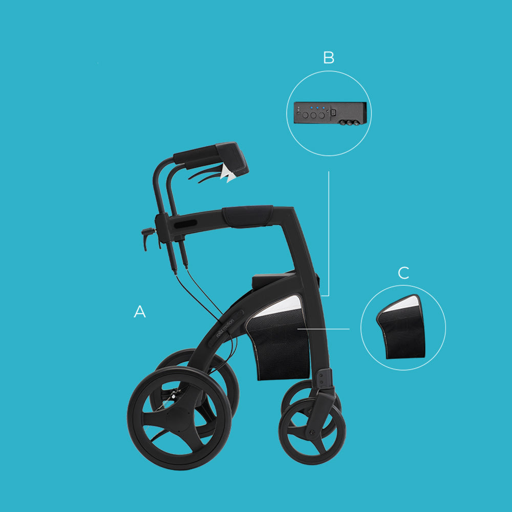 Rollz Motion walking frame on blue background