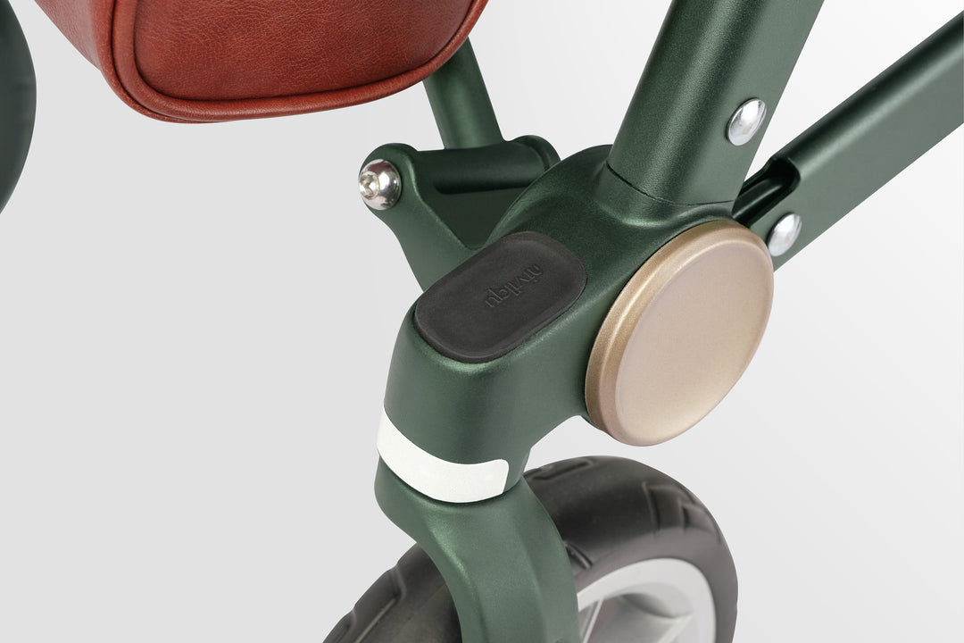 A close up of the moving part on an 'Uplivin Trive' rollator.