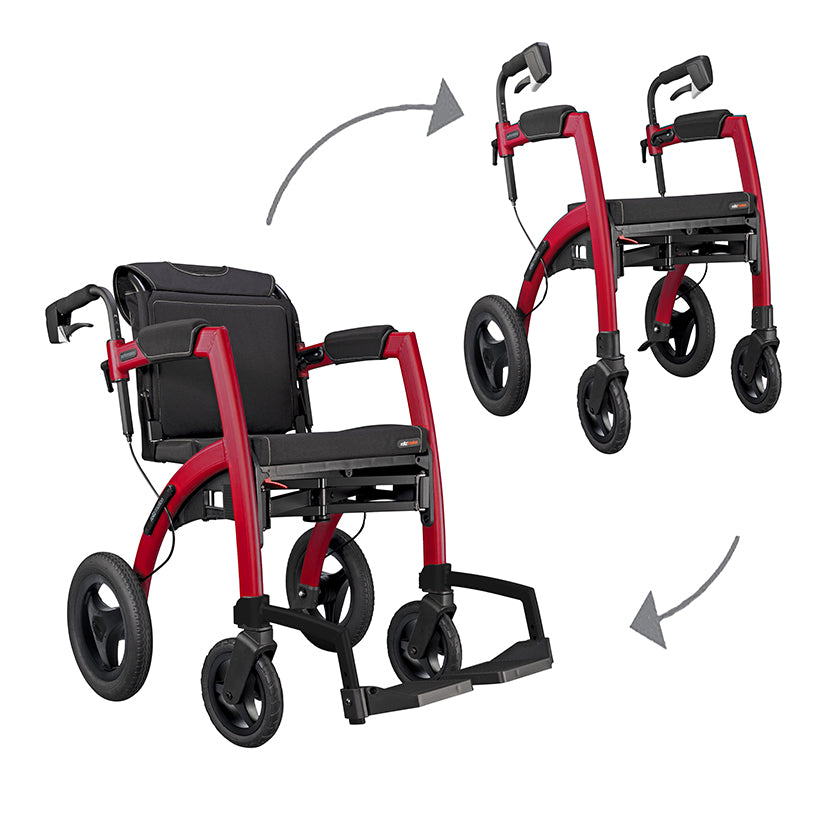 The Rollz Motion Performance shown has both a walker rollator and a wheelchair