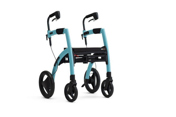A blue 'Rollz Motion' rollator on a white background